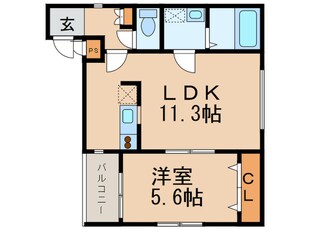 クレッシェンド空港前の物件間取画像